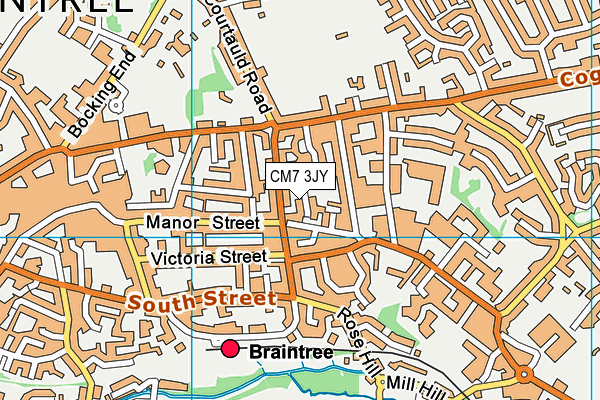 CM7 3JY map - OS VectorMap District (Ordnance Survey)