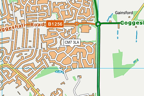 CM7 3LA map - OS VectorMap District (Ordnance Survey)