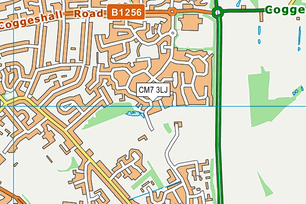 CM7 3LJ map - OS VectorMap District (Ordnance Survey)