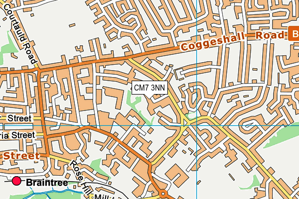 CM7 3NN map - OS VectorMap District (Ordnance Survey)