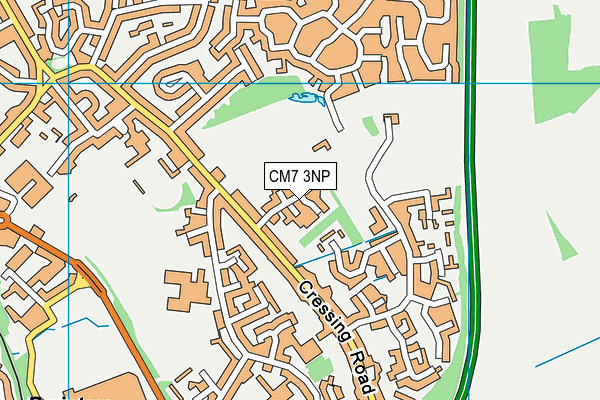 CM7 3NP map - OS VectorMap District (Ordnance Survey)