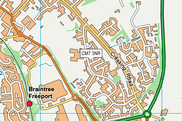 CM7 3NR map - OS VectorMap District (Ordnance Survey)
