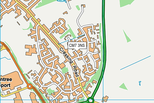 CM7 3NS map - OS VectorMap District (Ordnance Survey)