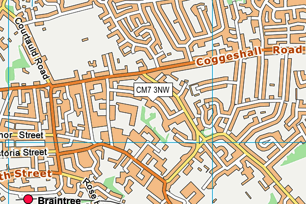 CM7 3NW map - OS VectorMap District (Ordnance Survey)
