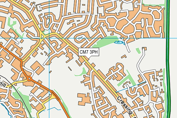CM7 3PH map - OS VectorMap District (Ordnance Survey)