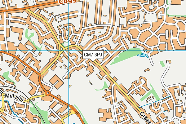 CM7 3PJ map - OS VectorMap District (Ordnance Survey)