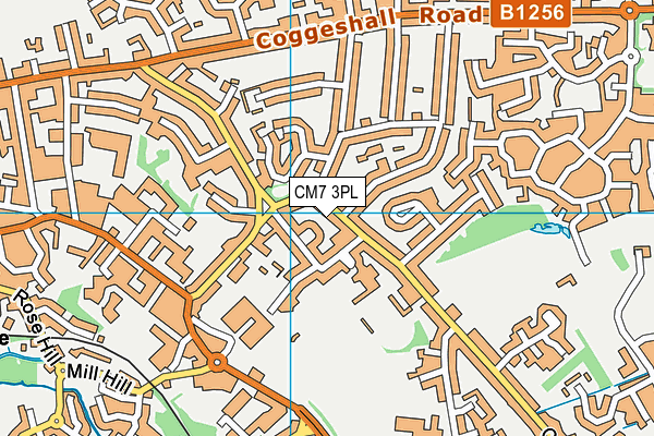 CM7 3PL map - OS VectorMap District (Ordnance Survey)