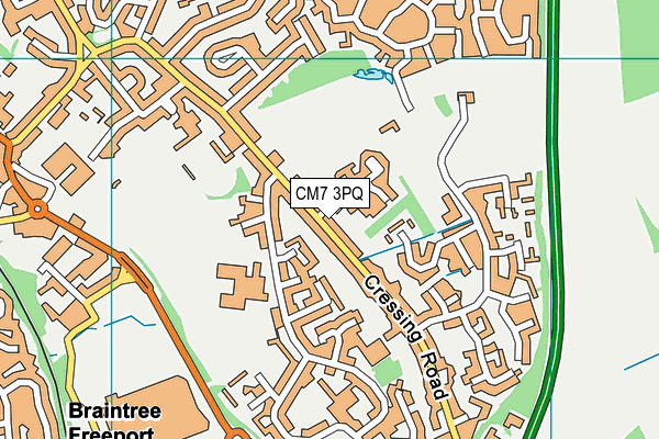 CM7 3PQ map - OS VectorMap District (Ordnance Survey)