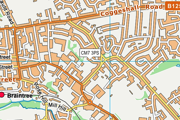 CM7 3PS map - OS VectorMap District (Ordnance Survey)