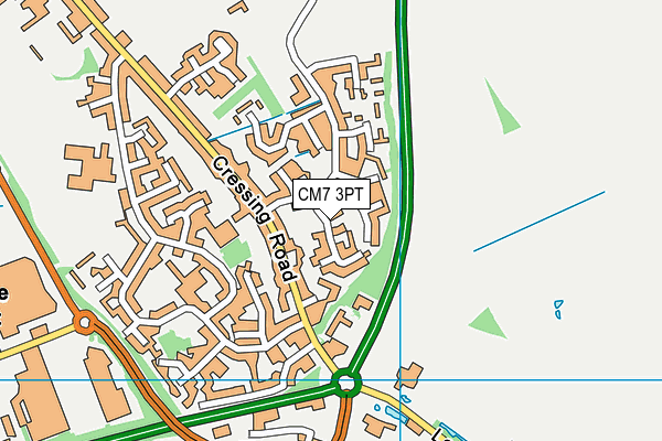 CM7 3PT map - OS VectorMap District (Ordnance Survey)