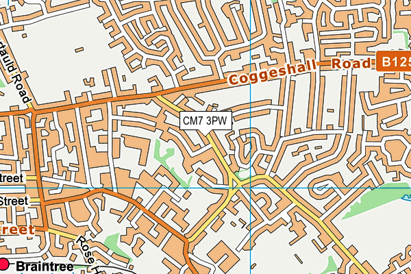 CM7 3PW map - OS VectorMap District (Ordnance Survey)