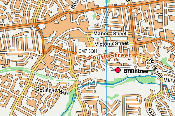 CM7 3QH map - OS VectorMap District (Ordnance Survey)