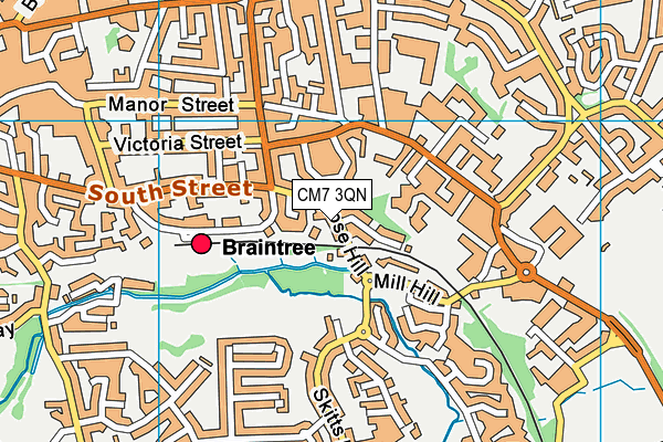 CM7 3QN map - OS VectorMap District (Ordnance Survey)