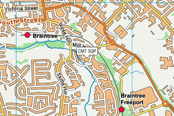 CM7 3QP map - OS VectorMap District (Ordnance Survey)