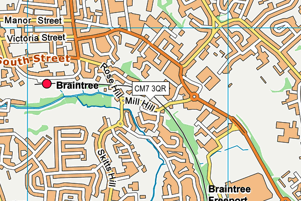 CM7 3QR map - OS VectorMap District (Ordnance Survey)