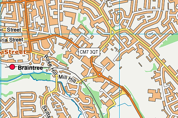 CM7 3QT map - OS VectorMap District (Ordnance Survey)