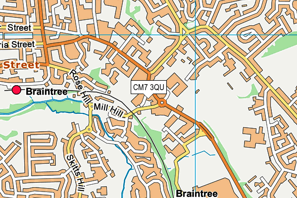 CM7 3QU map - OS VectorMap District (Ordnance Survey)