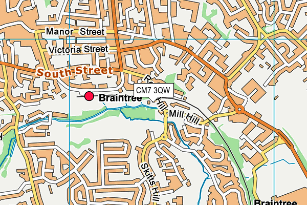 CM7 3QW map - OS VectorMap District (Ordnance Survey)