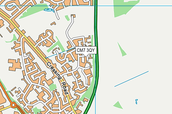 CM7 3QY map - OS VectorMap District (Ordnance Survey)