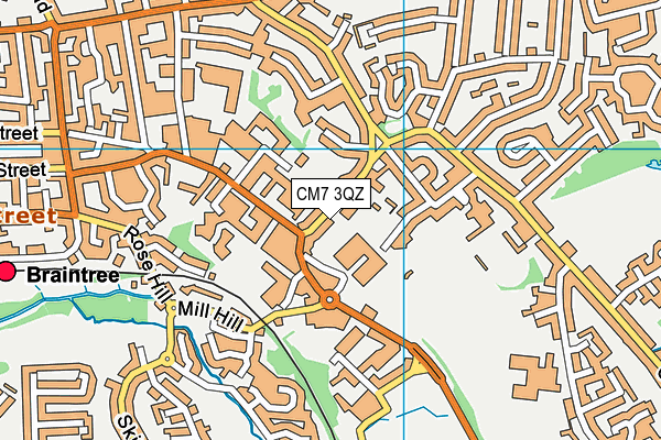CM7 3QZ map - OS VectorMap District (Ordnance Survey)