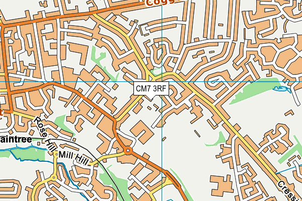 CM7 3RF map - OS VectorMap District (Ordnance Survey)