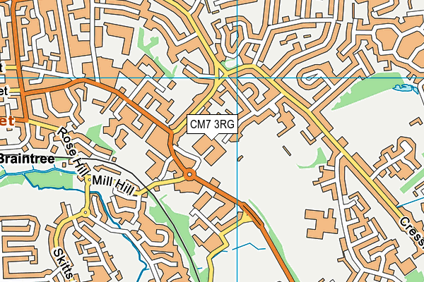 CM7 3RG map - OS VectorMap District (Ordnance Survey)