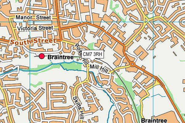 CM7 3RH map - OS VectorMap District (Ordnance Survey)