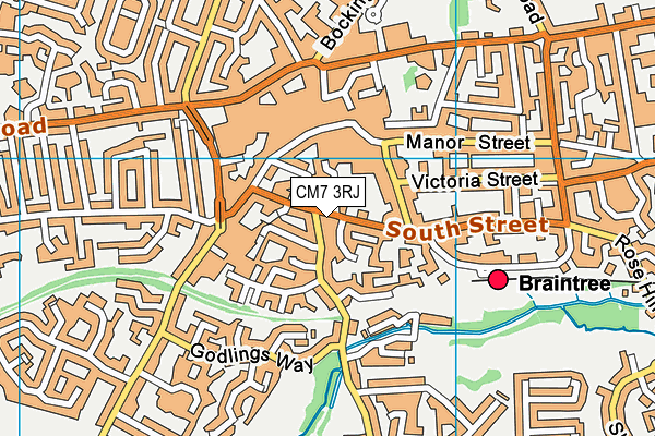 CM7 3RJ map - OS VectorMap District (Ordnance Survey)