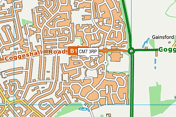 CM7 3RP map - OS VectorMap District (Ordnance Survey)