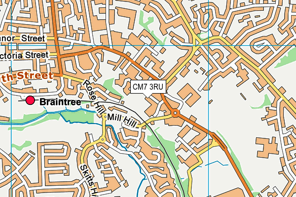 CM7 3RU map - OS VectorMap District (Ordnance Survey)