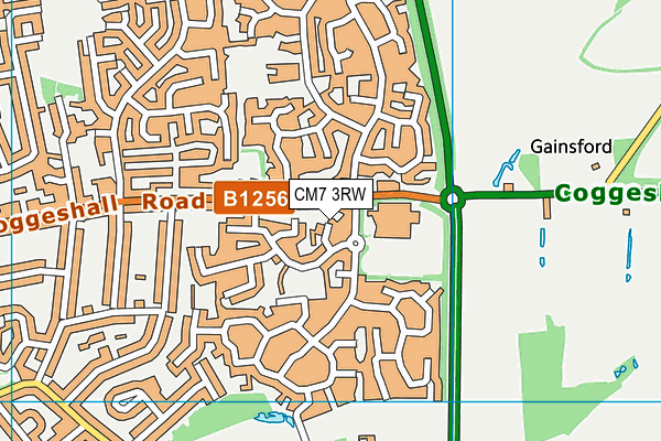 CM7 3RW map - OS VectorMap District (Ordnance Survey)