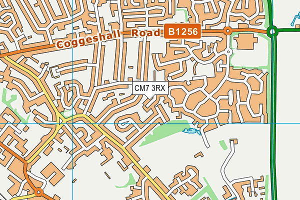 CM7 3RX map - OS VectorMap District (Ordnance Survey)