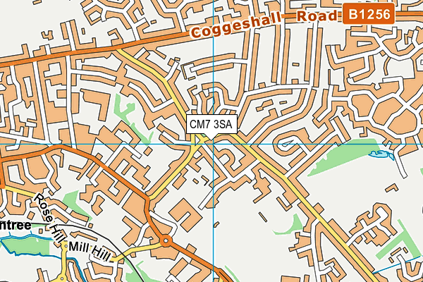 CM7 3SA map - OS VectorMap District (Ordnance Survey)