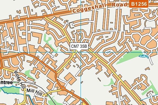 CM7 3SB map - OS VectorMap District (Ordnance Survey)