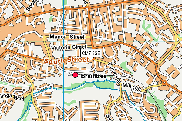 CM7 3SE map - OS VectorMap District (Ordnance Survey)