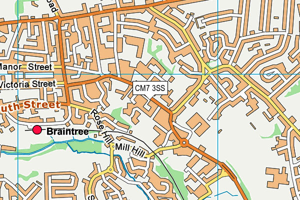 CM7 3SS map - OS VectorMap District (Ordnance Survey)