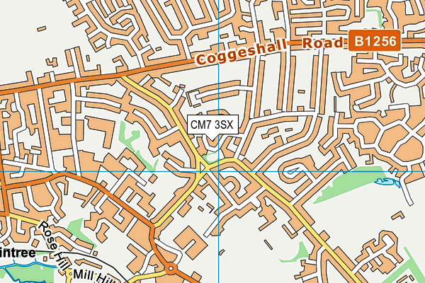 CM7 3SX map - OS VectorMap District (Ordnance Survey)