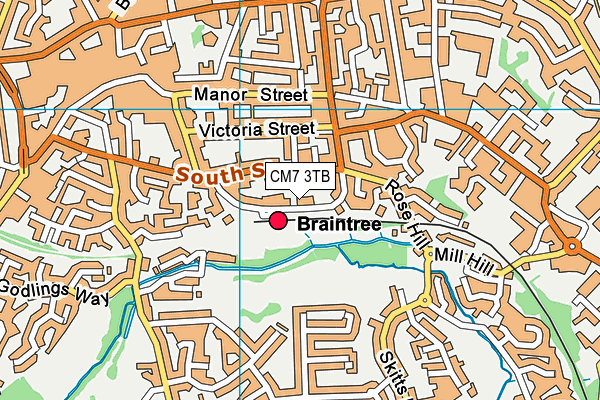 CM7 3TB map - OS VectorMap District (Ordnance Survey)