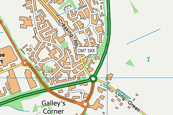 CM7 3XX map - OS VectorMap District (Ordnance Survey)