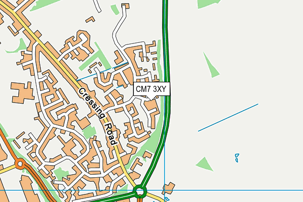 CM7 3XY map - OS VectorMap District (Ordnance Survey)