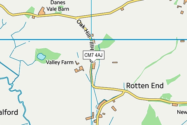 CM7 4AJ map - OS VectorMap District (Ordnance Survey)