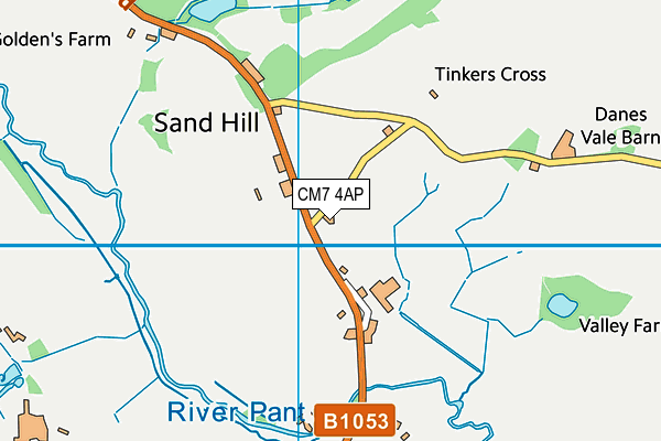 CM7 4AP map - OS VectorMap District (Ordnance Survey)