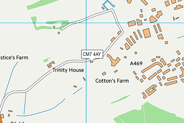 CM7 4AY map - OS VectorMap District (Ordnance Survey)