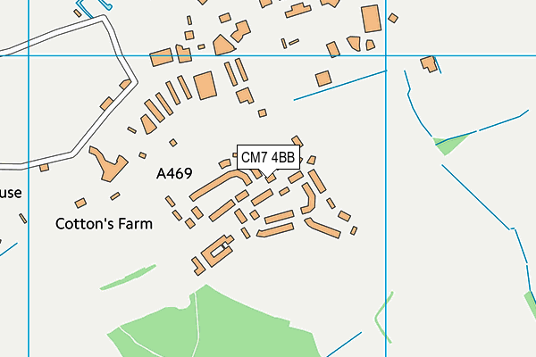 CM7 4BB map - OS VectorMap District (Ordnance Survey)