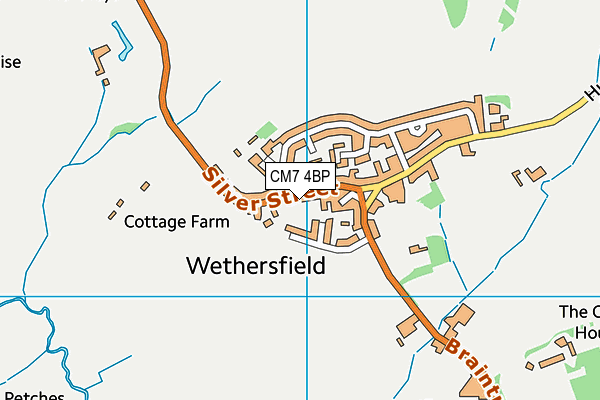 Wethersfield CofE VC Primary School map (CM7 4BP) - OS VectorMap District (Ordnance Survey)
