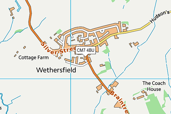 CM7 4BU map - OS VectorMap District (Ordnance Survey)