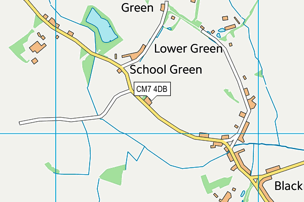 CM7 4DB map - OS VectorMap District (Ordnance Survey)