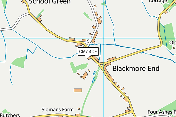 CM7 4DF map - OS VectorMap District (Ordnance Survey)