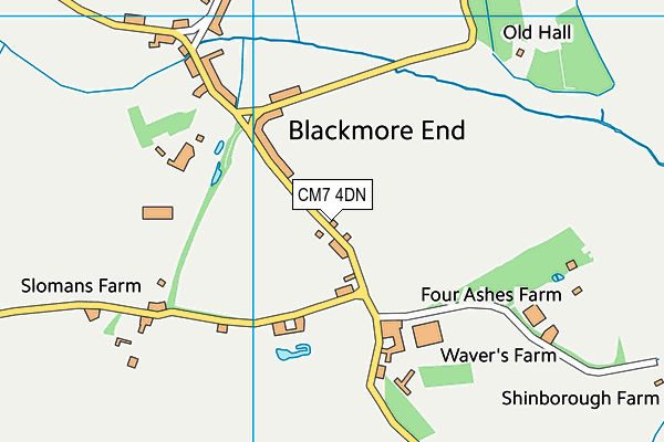 Blackmore End Playing Fields map (CM7 4DN) - OS VectorMap District (Ordnance Survey)