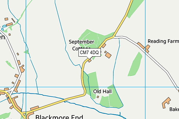 CM7 4DQ map - OS VectorMap District (Ordnance Survey)